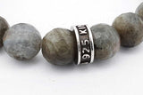 King Baby Labradorite Bead Bracelet With Mb Cross 925 Sterling Silver 33.3 Grams Eb0726lxzsa