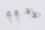 1.5cttw Diamond Stud Earrings In 14k White Gold 2.5 Grams Eb0326oxxzsa