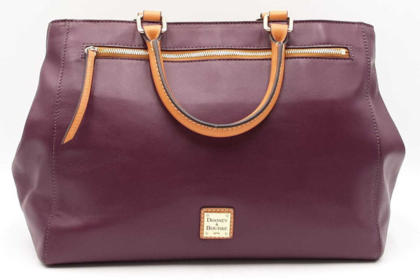 Dooney & Bourke Purple Leather Satchel Shoulder Bag Eb1025rxdu