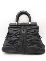 Christian Dior Black Leather Karenina Top Handle Bag Eb1026wrxde