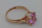 Pink Gemstone Ring In 10k Yellow Gold 2.8 Grams Size 5 Eb0926srsa
