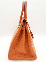 Hermes Birkin 35 Tangerine Orange Ostrich Palladium Handbag Do0126lirxzde