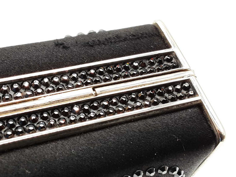 Judith Leiber Black Satin Swarovski Jl Monogram Case Crossbody Bag Do0825oxzde