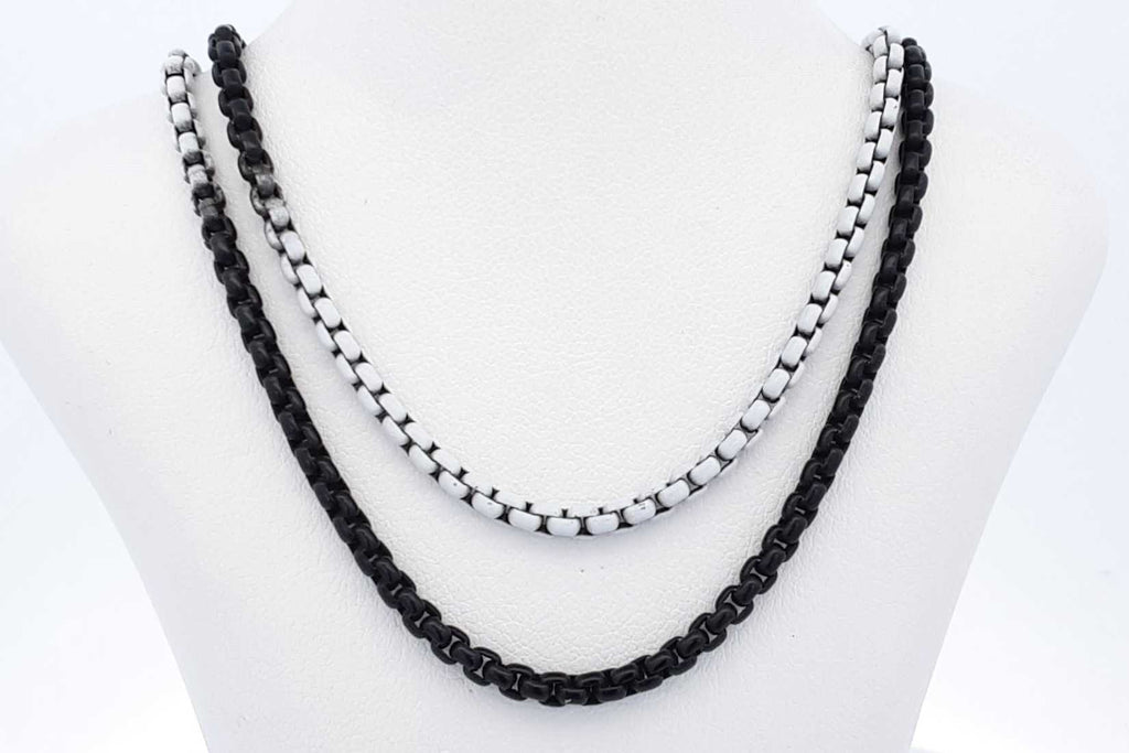 David Yurman Black & White Box Chain Necklace Toggle Clasp 20g 34