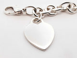 Tiffany & Co. Heart Tag Bracelet In Sterling Silver 34.5 Grams 8 Inch Fw0726lzxdu