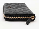 Chanel Caviar Zip Around Wallet Black Aa0826wrzsa