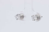 1.0cttw Lab Grown Diamond Stud Screwback Earrings 14k White Gold 0.8g Eb326orxsa