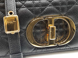Christian Dior Caro Large Shoulder Bag In Black Quilted Calfskin Fw1225lxzxdu