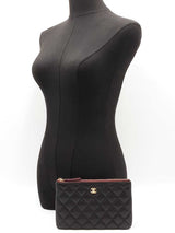 Chanel Classic Small O Case In Black Diamond Quilted Caviar Leather Fw0825rzxdu