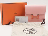 Hermes Constance Compact Box Leather Ghw Pink Wallet Aa0126rzxzsa