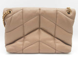 Yves Saint Laurent Ysl Loulou Beige Puffer Leather Shoulder Bag Do0925sxzde