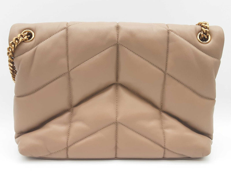 Yves Saint Laurent Ysl Loulou Beige Puffer Leather Shoulder Bag Do0925sxzde
