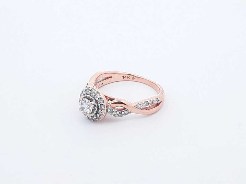 .22 Cttw 14k Rose Gold Cluster Ring 4.3 Grams Size 7 Fw0125ocrdu