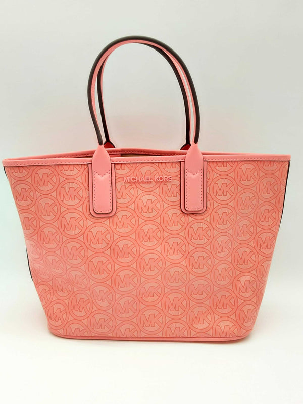 Michael Kors Jodie Grapefruit Pink Logo Jacquard Tote Bag Do0824wxde