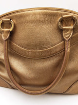 Mcm Gold Metallic Leather Top Handle Satchel Bag Eb0726lordu