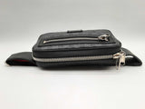 Gucci 474293 Black Gg Supreme Coated Canvas Zip Pocket Belt Bag Do1024rxzde