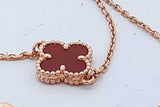 Van Cleef & Arpels 18k Rose Gold Carnelian Alhambra Bracelet 5.5 In Eb1026rxzde