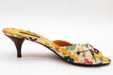 Louis Vuitton Logo Floral Motif Open Toe Kitten Heels Size 37 Eb1125lxzde