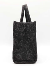 Versace Athena Small Tote Bag In Gray Barocco Canvas Fabric Fw1225wxzdu