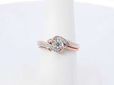 Two Hearts 0.38 Cttw Diamond & 10k Gold Bridal Set 3.6 Grams Size 7 Fw0326lsrdu