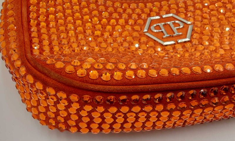 Phillip Plein Crystal Embellished Orange Shoulder Bag Eboxzdu 144030004621