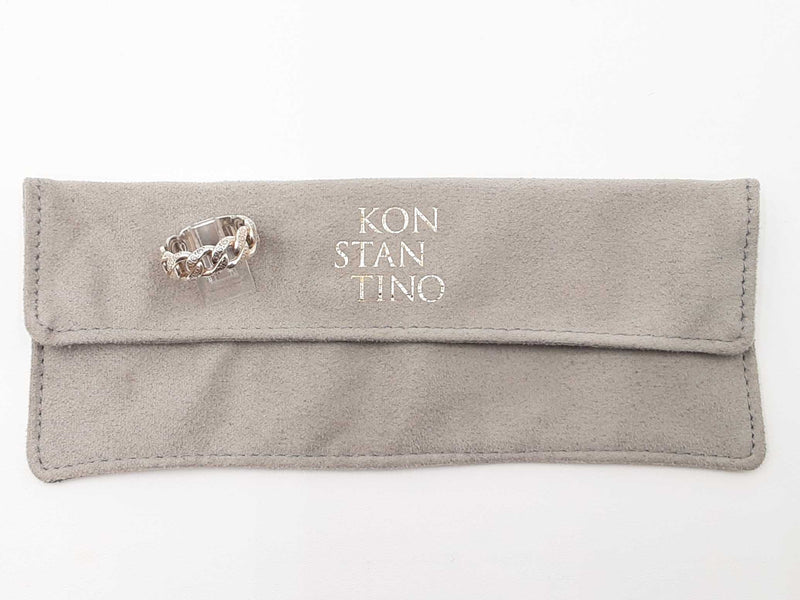 Konstantino Sterling Silver Carved Curb Link Ring 9.1 Grams Size 12 Fw0425pxdu