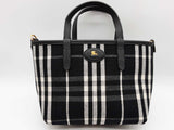 Burberry Mini Bloomsbury Black Leather Calico Reversible Tote Do0526rrxde