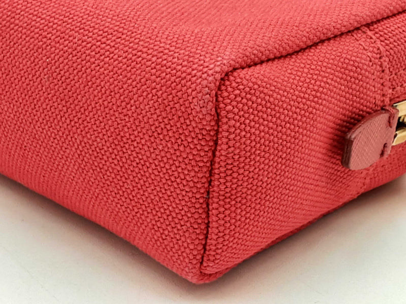 Prada Necessaire Red Canvas Clutch Fw1124lxzsa