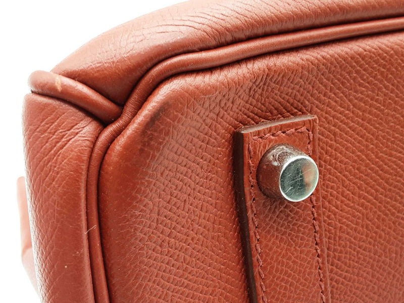 Hermes Birkin 35 Brique Red Epsom Palladium Hardware Handbag Do0825srxzde