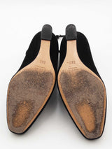 Gucci Black Suede Ankle Strap Wedges Size 6.5 B Eb0526lxzsa