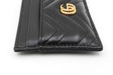 Gucci Gg Marmont Chevron Quilted Black Leather Card Case Wallet Eb0826lxzdu
