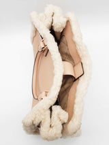 Michael Kors Hamilton Pale Pink Leather Shearling Satchel Do0926pxde