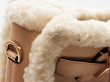 Michael Kors Hamilton Pale Pink Leather Shearling Satchel Do0926pxde