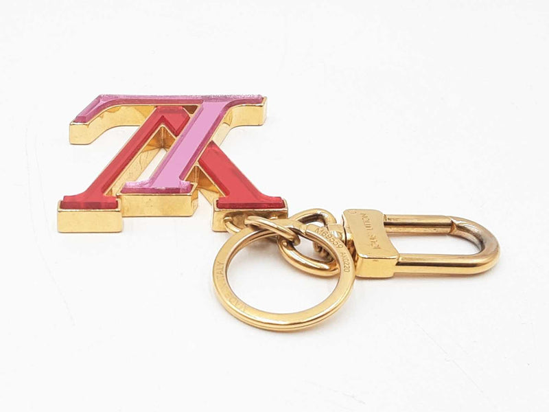 Louis Vuitton Lv Logo Porte Cles Red & Pink Key Holder Bag Charm Fw0225rzdu