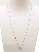 1.35 Cttw Lab Grown Diamonds 14k White Gold 1.6g Pear Necklace 18 In Do1225rorde