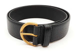 Gucci Black Leather Belt With Gold Tone Buckle Size 90/36 Eb0426crde