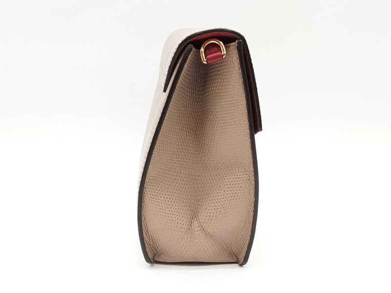 Dolce & Gabbana Lucia Grey Lizard Embossed Shoulder Bag
