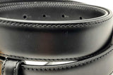 Versace Black Leather Belt With Gold Tone Liscense Plate Style Buckle Eb225lxzsa