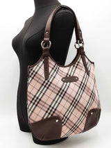 Burberry Blue Label Shoulder Bag In Pink Nova Check & Brown Leather Fw0826lezdu