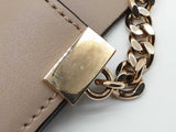 Chloe Faye Taupe Beige Gray Suede Leather Chain Clutch Do0925crde