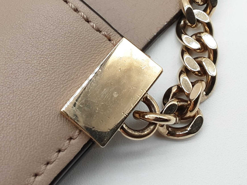 Chloe Faye Taupe Beige Gray Suede Leather Chain Clutch Do0925crde
