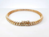 1.14 Cttw Diamond & 14k Yellow Gold Hexagon Link Tennis Bracelet 12.7 Grams 7 Inch Fw0726exzdu