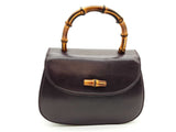 Gucci Purple Leather Bamboo Handle Chain Crossbody Bag Do0526prxde