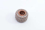 Pandora Rose Gold Plated Sparkling Pave Triple Row Charm 2.3 Grams Eb1024rdu