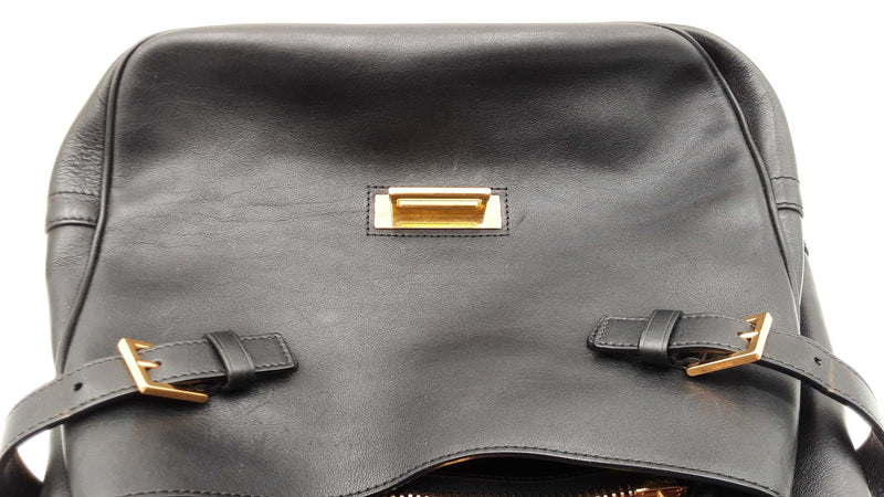Tom Ford Zipper Strap Black Leather Shoulder Bag Fw0824pcrdu
