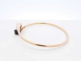 21k Yellow Gold, Onyx & Cubic Zirconia Bangle Bracelet 6.6g 6 Inch Fw0326pszdu