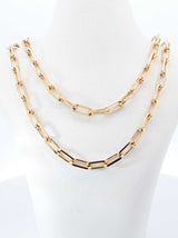 Cartier Santos De Cartier Dumont Paperclip Link Chain Necklace In 18k Yellow Gold 24.6 Grams 22 Inch Fw0626oxzxdu