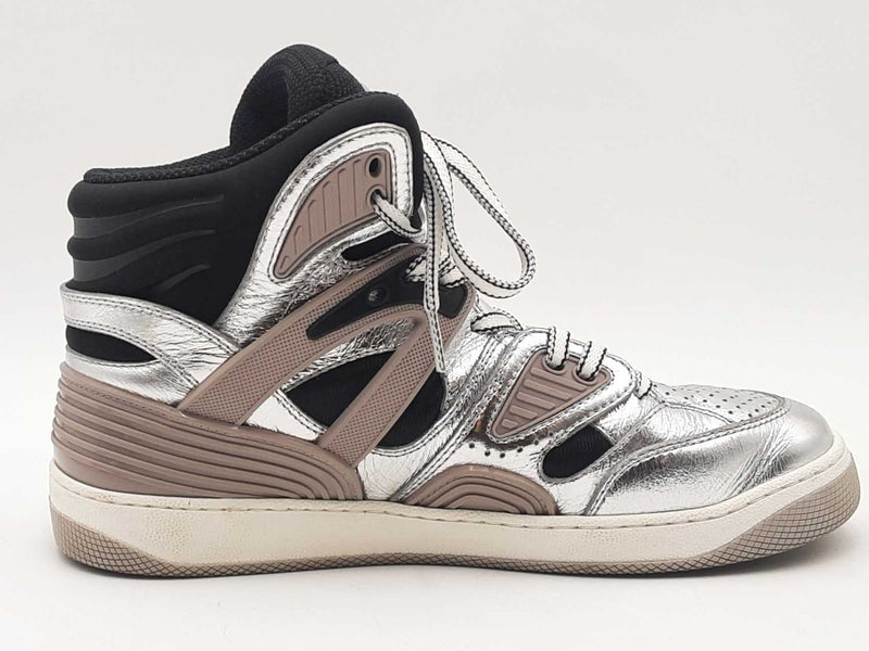 Gucci Basket Silver Sneakers Size 6.5 Aa0925lorsa