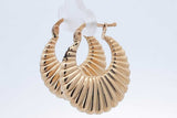 14k Yellow Gold Textured Hoop Earrings 3.5 Grams Eb0226lerde