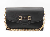 Gucci 1955 Horsebit Black Leather Chain Shoulder Bag Fw0525przdu